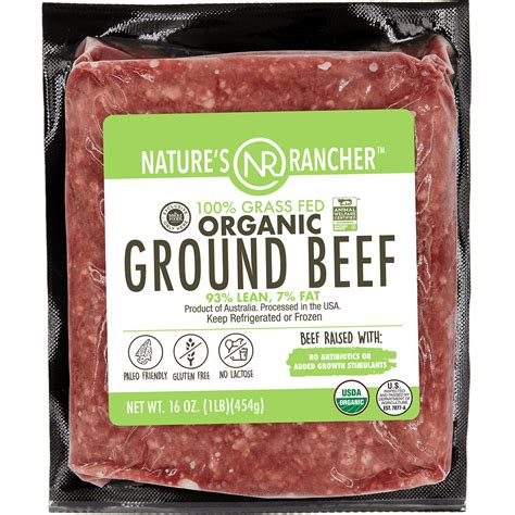 Nature’s Rancher 100 Grass Fed Organic Ground Beef 93 7 Nature S Rancher