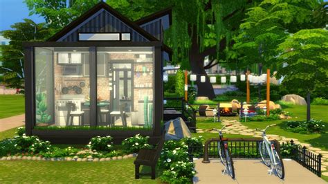 Micro House Tiny Living 🏡 Sims 4 Speed Build Stop Motion No Cc Youtube