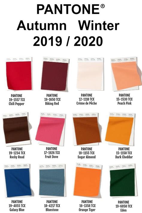 Pantone Autumnwinter 20192020 Color Trends Fashion Fall Color