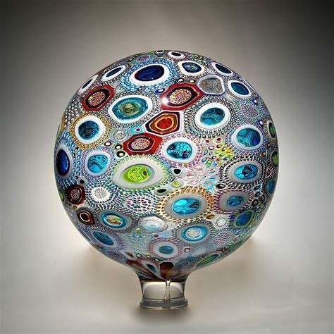 Mixed Murrini Sphere By David Patchen Art Glass Sculpture Artful Home Glass Art Sculpture