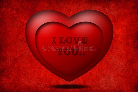 I Love You With Red 3d Heart Stock Illustration Illustration Of Amorous Design 18536442