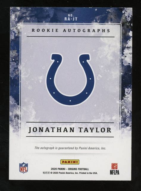 2020 Panini Origins Jonathan Taylor Rc Rookie Signed Auto 325 Colts Ebay