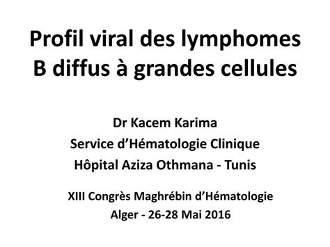 Pdf Profil Viral Des Lymphomes B Diffus à Grandes Celluleshematologie
