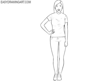 How To Draw A Girl Easy Easy Drawing Art Drawing People How To Draw Steps Easy Drawings