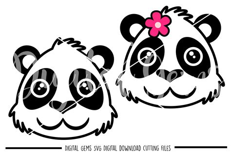 Panda Face Svg Png Eps Dxf Files 76387 Svgs Design Bundles