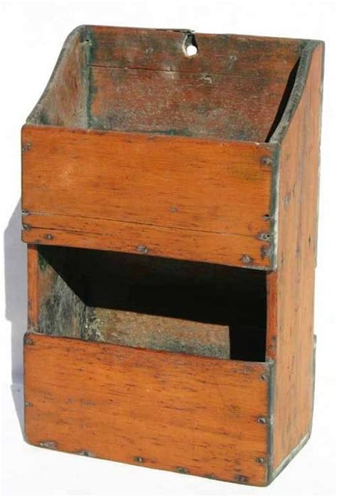 Early 19thc New England Pine Double Wall Box W Remants Of Windsor Green