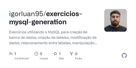 GitHub igorluan exercicios mysql generation Exercícios utilizando