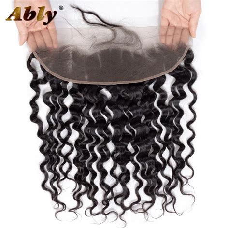 Brazilian Water Wave Lace Frontal Closure Inch Pre Plucked Natural Hairline With Baby Hair
