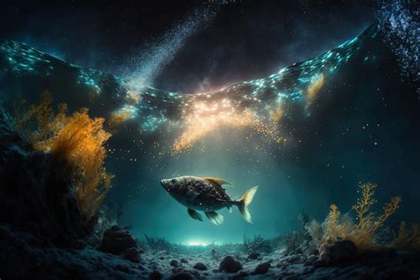 Premium Photo Galaxy Under The Ocean Background Wallpaper