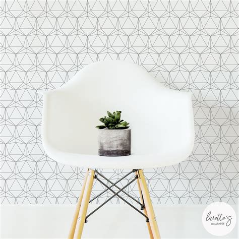 Modern Geometric Removable Wallpaper Traditional Or Self Etsy