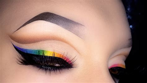 Sexy Cut Crease With Rainbow Eyeliner Spring Makeup Tutorial Youtube