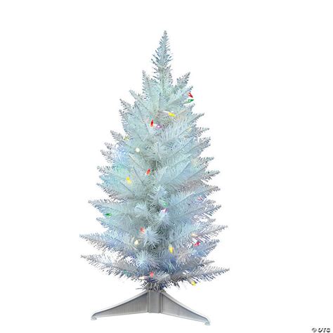 Vickerman 30 Sparkle White Spruce Pencil Christmas Tree With Multi