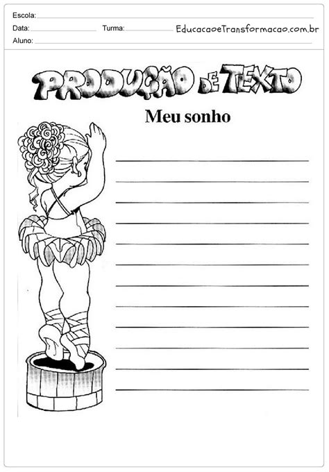 Caderno De Produção De Texto Para Imprimir