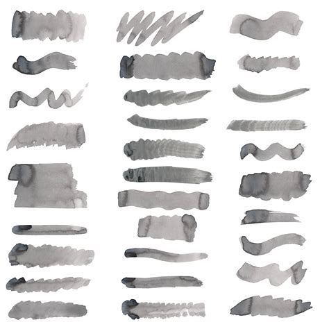 25 different paint strokes in 4 colors. 30 Grey Watercolor Brush Stroke (PNG Transparent ...