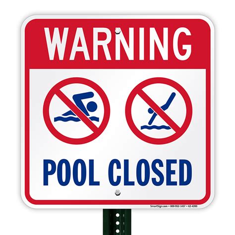 Warning Pool Closed Safety Sign Sku K2 4200