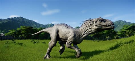 An led light in the throat emanates a red glow that outlines. Jurassic World Evolution - Indominus Rex by KanshinX3 on ...
