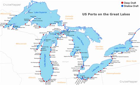 Great Lakes Usa Canada Cruise Port Schedule Cruisemapper