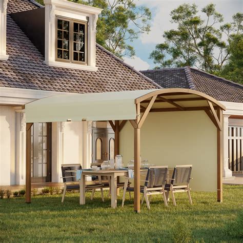 Pergola 3 2 X 3 08 M Tuinpaviljoen Terras Dak Met Intrekbaar Dak UV Bescherming Met Zijwand