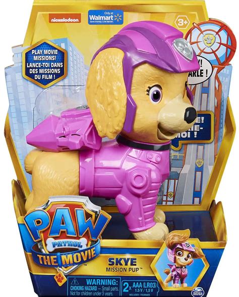 Paw Patrol The Movie Mission Pup Skye Exclusive Figure With Sound Spin