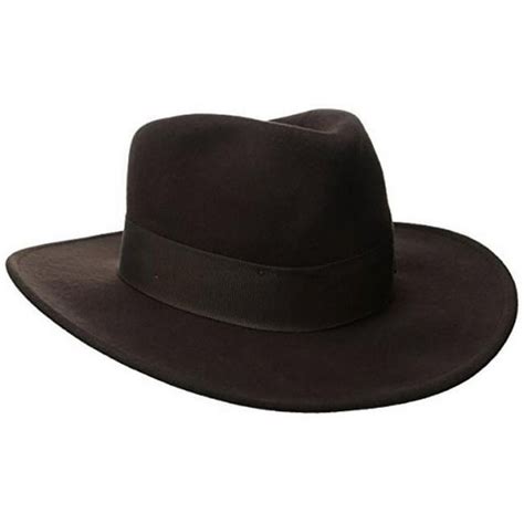Indiana Jones Ij559 Brn1 Mens Crushable Wool Felt Fedora Hat Brown