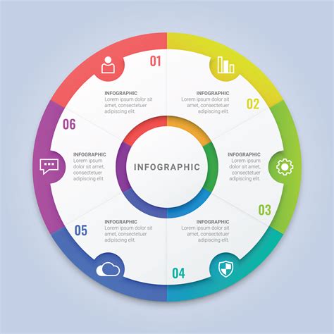 Modern Infographic Circle Template With Six Options For Workflow Layout