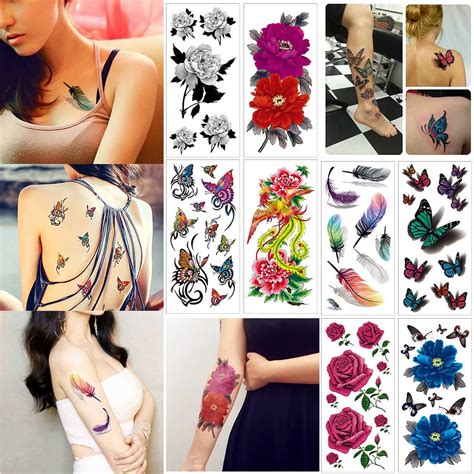 Buy Cokohappy Temporary Tattoos For Women Teens Girls 8 Sheets Fake Tattoos Flower Sticker For