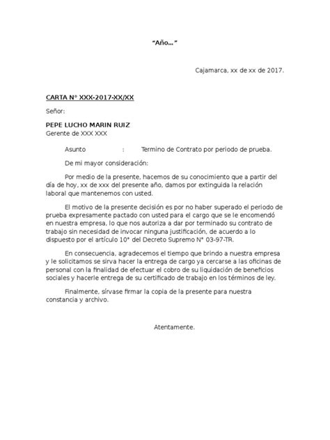 Formato Carta De Despido Guatemala Reverasite