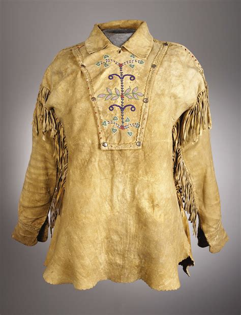 An Ojibwa Mans Beaded Hide Shirt C 1890 American Indian Lot