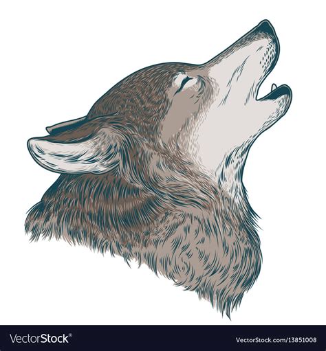 A Howling Wolf Royalty Free Vector Image Vectorstock