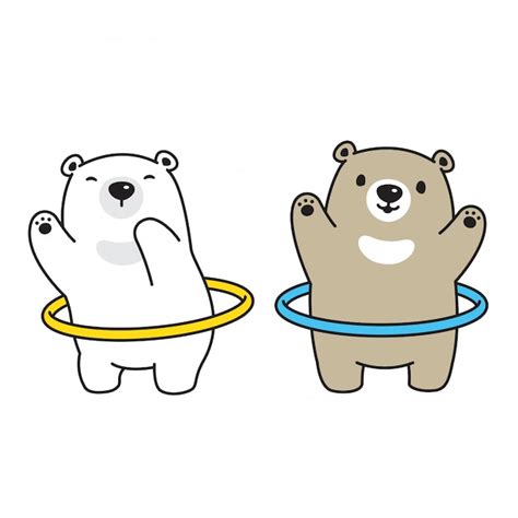 Premium Vector Bear Polar Bear Hula Hoop Sport Cartoon Character