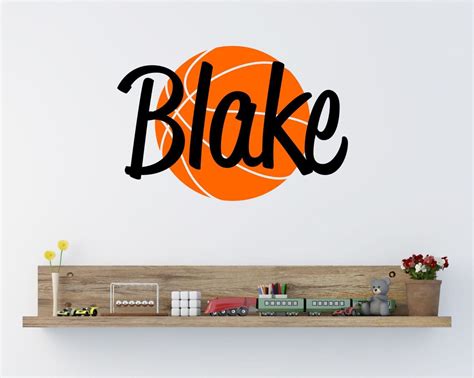 Basketball Custom Name Vinyl Wall Decal Sticker Name Wall Decals Wall