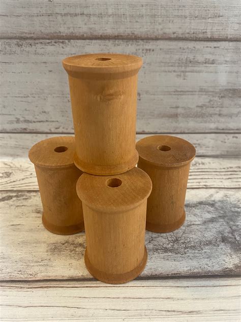 Wooden Spools 2 Inch Lot Of 4 Etsy