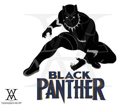 Black Panther Clipart Silhouette Vektor Instant Download Etsy Schweiz