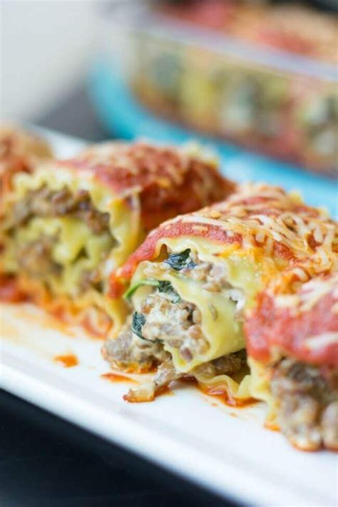 Sausage Spinach And Cream Cheese Lasagna Rolls Print Recipe Pin Recipe