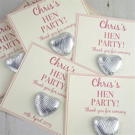 Personalised Hen Party Chocolate Heart T Favours By Tailored Chocolates And Ts Hen Party