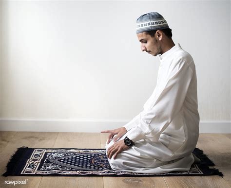 Muslim Praying In Tashahhud Posture Premium Image By