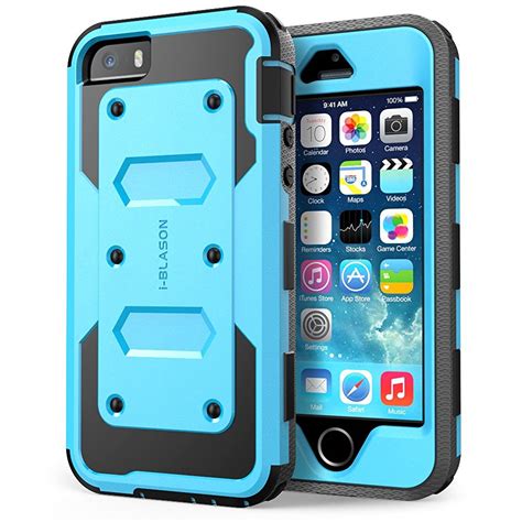 I Blason Apple Iphone 5s Case Armorbox Dual Layer Holster Case Blue