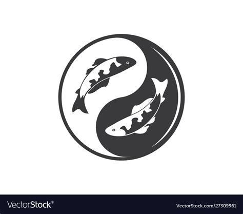 Yin Yang Koi Fish Icon Royalty Free Vector Image