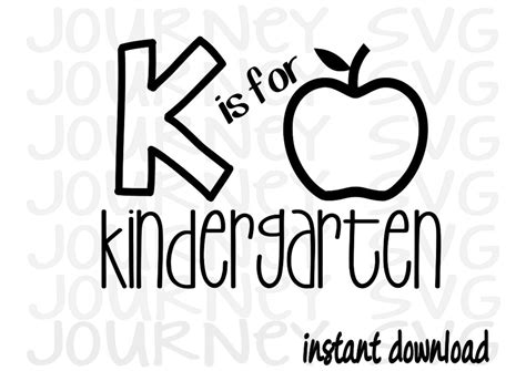 K Is For Kindergarten Svg Kindergarten Svg Teacher Svg Etsy