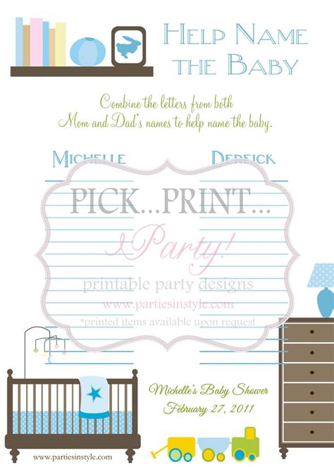 Baby shower name game printable. Baby Shower Game - Help Name The Baby - Printable DIY on ...