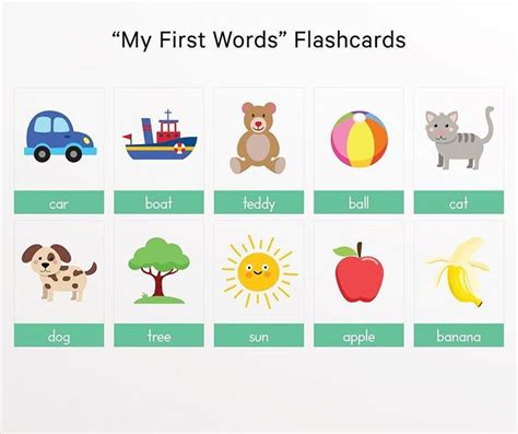 First Words Flashcards Printable Flashcards Learning For