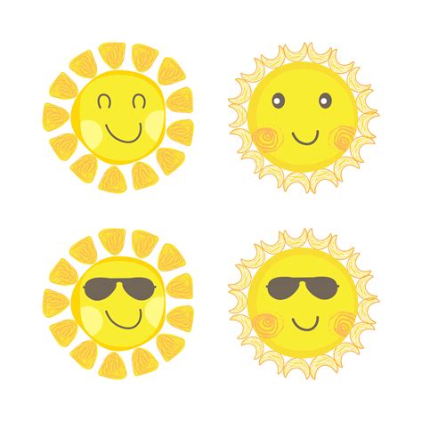 Cute Sun With Smiling Face And Cool Sunglasses Sunray Coming Out From