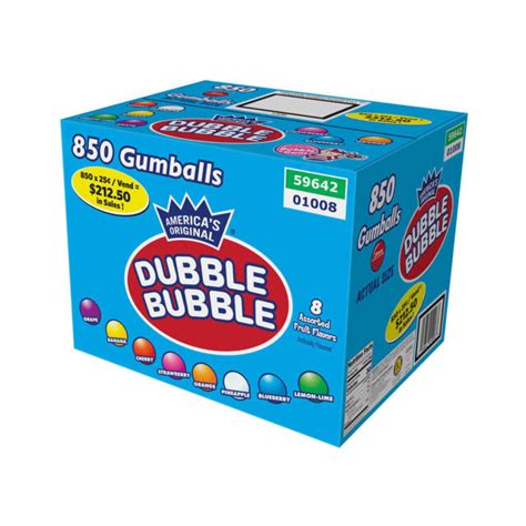 Dubble Bubble Assorted Gumballs Bulk 850 Pcs 1 Inch 24mm 15 Pounds For