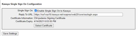 Adding The Virtual System Administrator Vsa For Single Sign On Kaseya