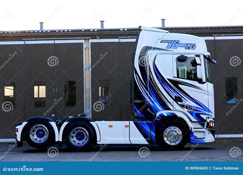 Pinstripe Design On Next Generation Scania S500 Truck Editorial Image
