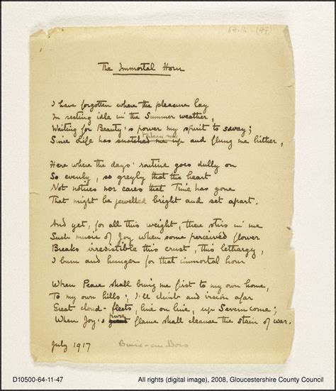 The Immortal Hour First World War Poetry Digital Archive