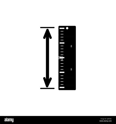 The Measuring Height And Length Icon Ruler Straightedge Scale Symbol