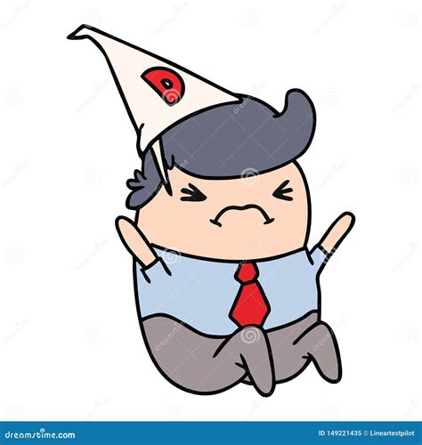 Cartoon Kawaii Man In Dunce Hat Stock Vector Illustration Of Kawaii