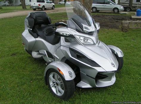 The vehicle has a single rear drive wheel and two wheels in front for steering, similar in layout to a modern snowmobile. 2010 Can-Am Spyder RT SM5 for Sale in Antonino, Kansas ...