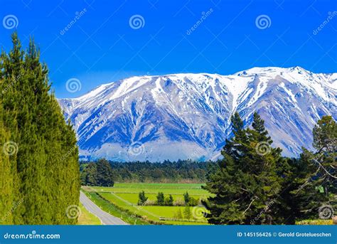 Mountain Landscape Of The Southern Alps New Zealand Copy Space For